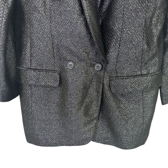 Smythe Oversized Blazer Jacket Dress Liquid Metallic Black Size 6 - Picture 8 of 10